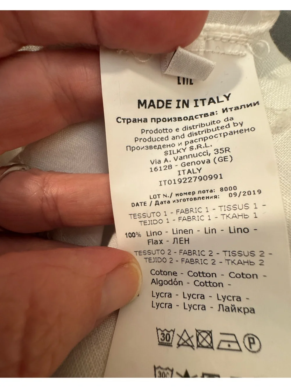 ROSSO35 White Linen Blend Pull-On Pants Made in Italy Size 44 (US Size 8)